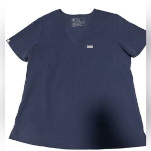 Figs navy blue one pocket scrub top
